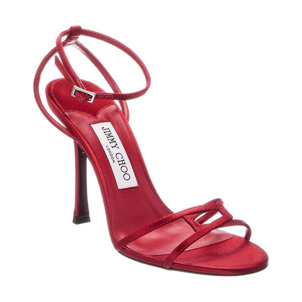 Jimmy Choo Leo 100 Satin Sandal, Red